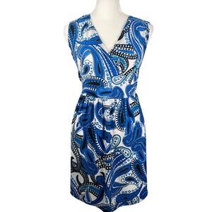 Flirty Pink Blue Paisley Baby Doll Stretch Knit Sleeveless Top Plus Size 2X Y2K